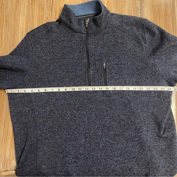 Woolrich Mens XL Fleece Pullover Half Quarter Zip Sweater Jacket Blue Sweatshirt - Picture 6 of 7